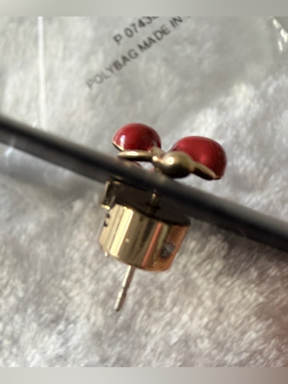 COACH Red Enamel Vintage Charms Cherry Stud Earrings - Picture 5 of 6